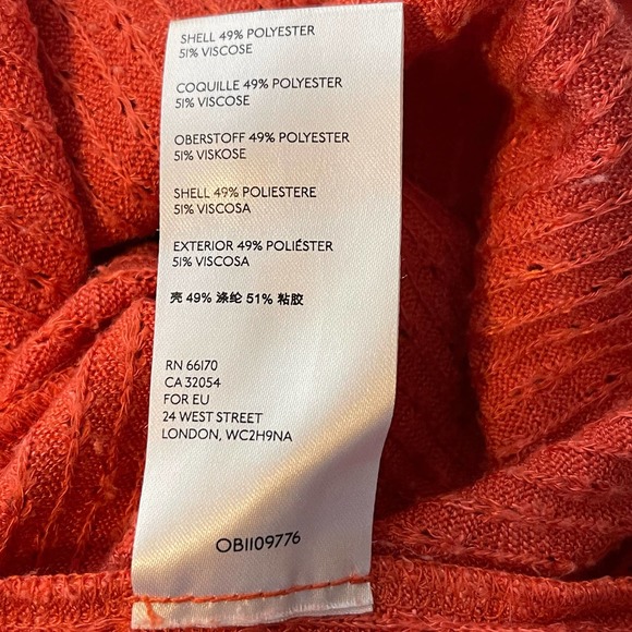 Anthropologie Maeve Orange Peplum Addie Ruffled Hacci Pullover Top Size XS - Picture 10 of 10